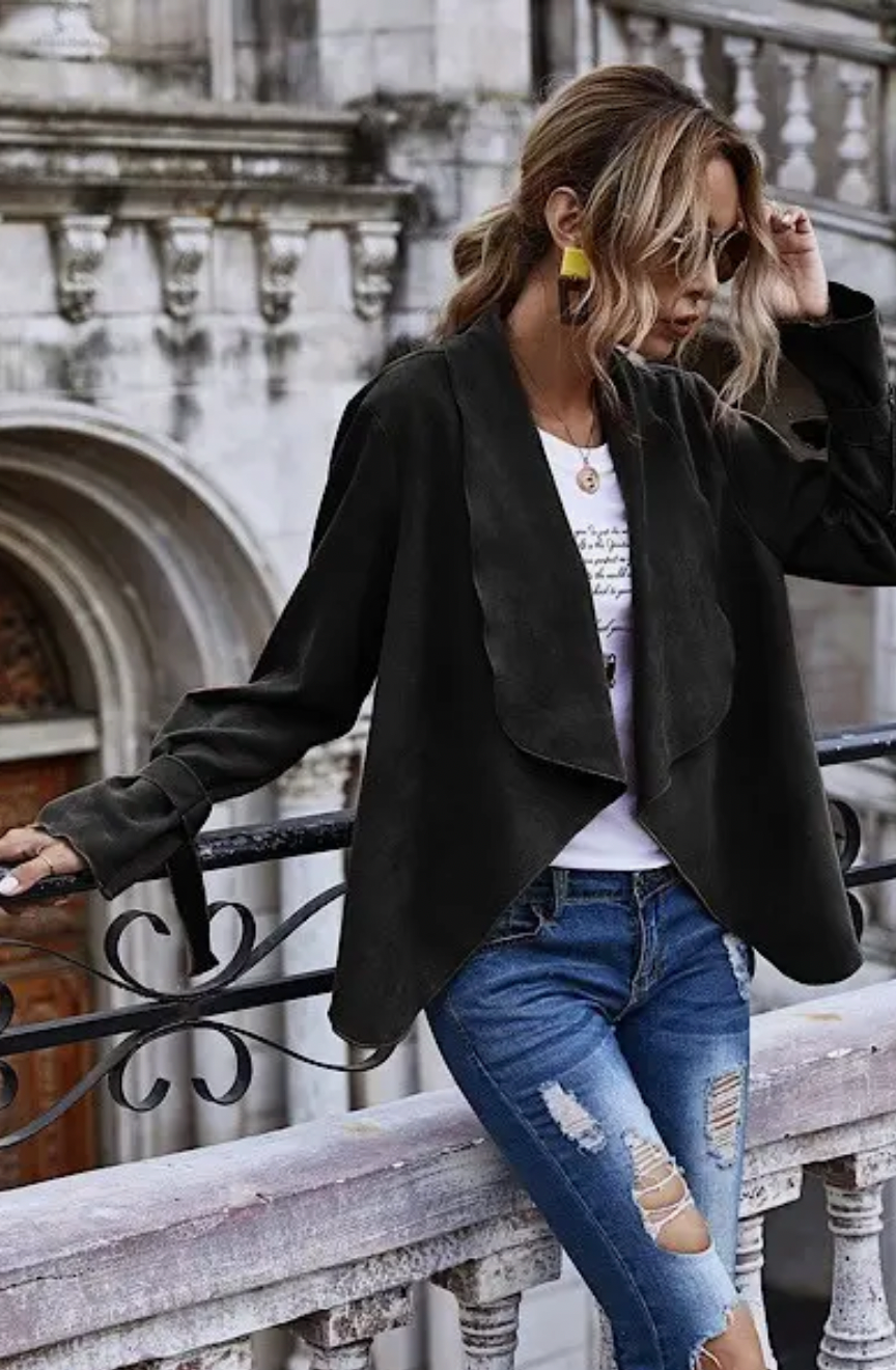 MISS SPARKLING FAUX SUEDE JACKET