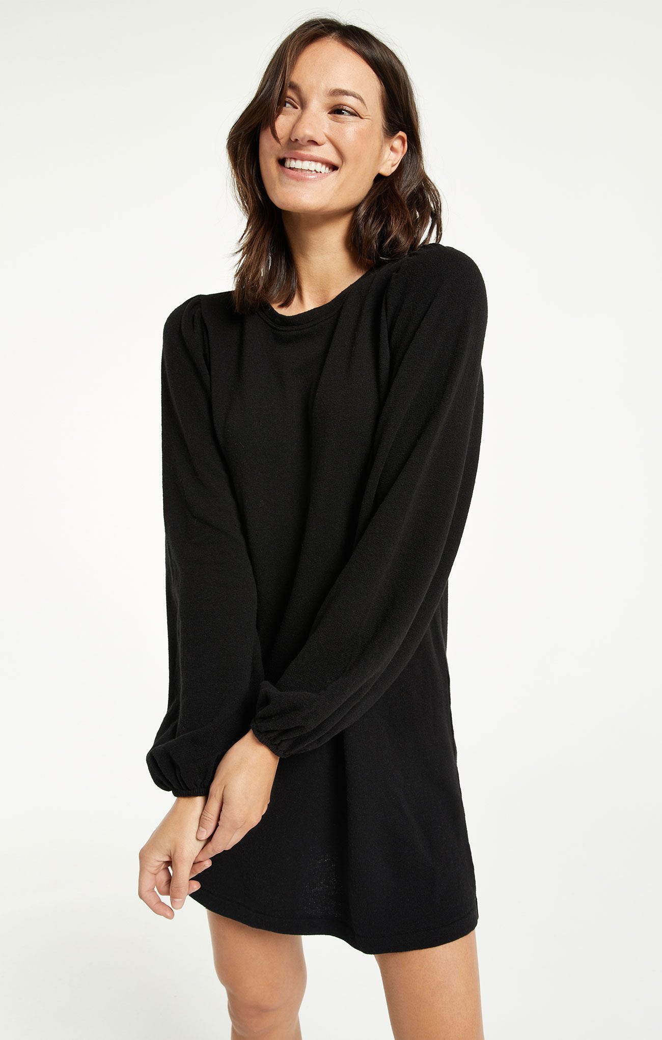 Z SUPPLY LANA TRIBLEND BLACK DRESS