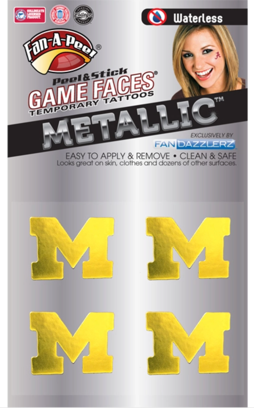 FAN-A-PEEL METALLIC GAME FACES TEMPORARY TATTOO
