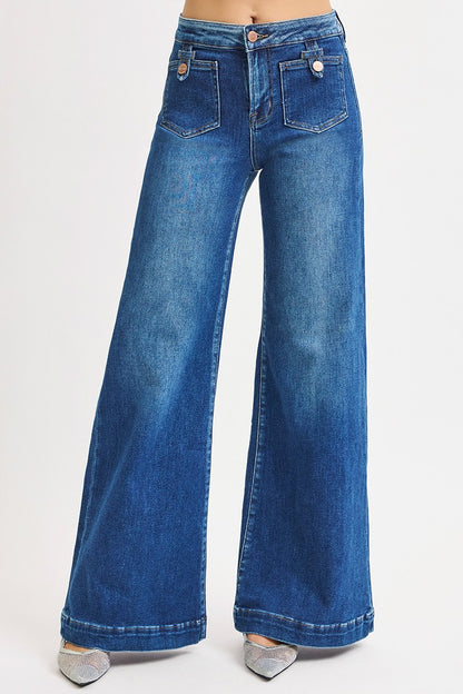 RISEN MONROE WIDE LEG JEANS