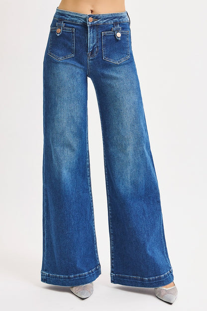 RISEN MONROE WIDE LEG JEANS