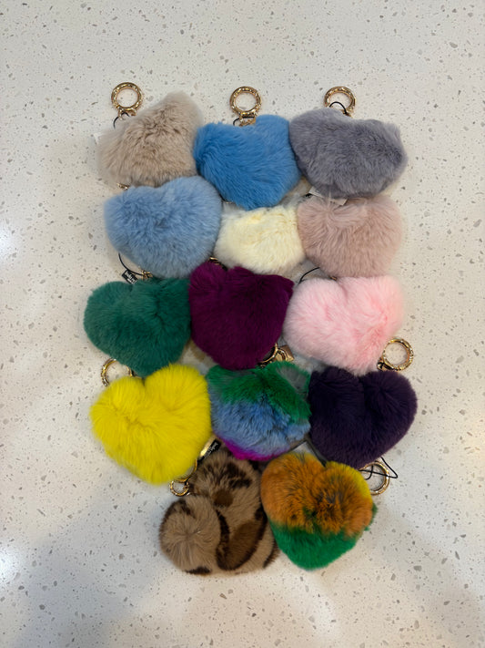 LINDA RICHARDS POM HEART BAG CHARMS