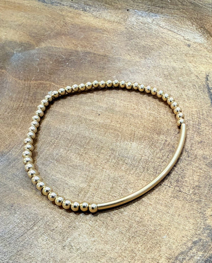 PURPLESKY GOLD BALL BEAD STRETCH BRACELET
