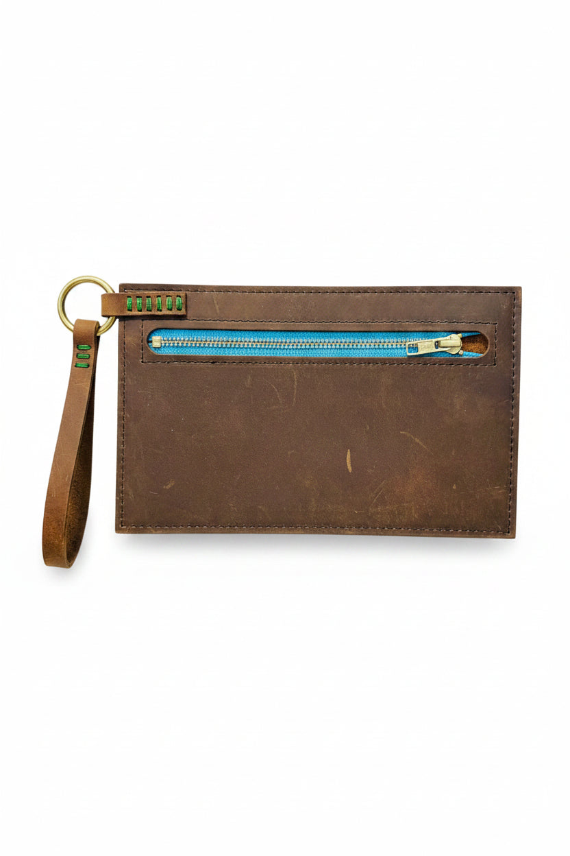 WOLF LEATHER CLUTCH