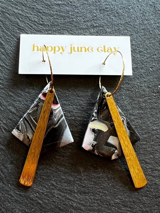 HAPPY JUNE TRIANGLE DANGLE EARRING