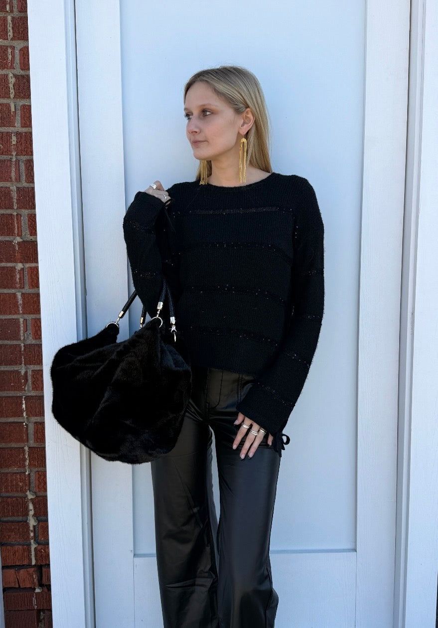 LISA TODD SHIMMER STRIPE SWEATER