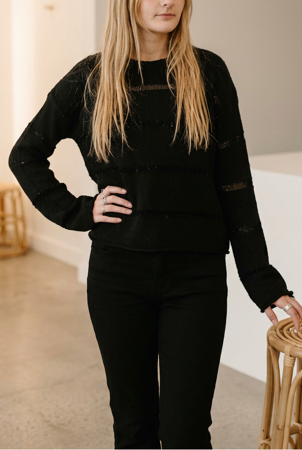 LISA TODD SHIMMER STRIPE SWEATER