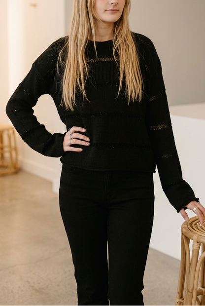 LISA TODD SHIMMER STRIPE SWEATER