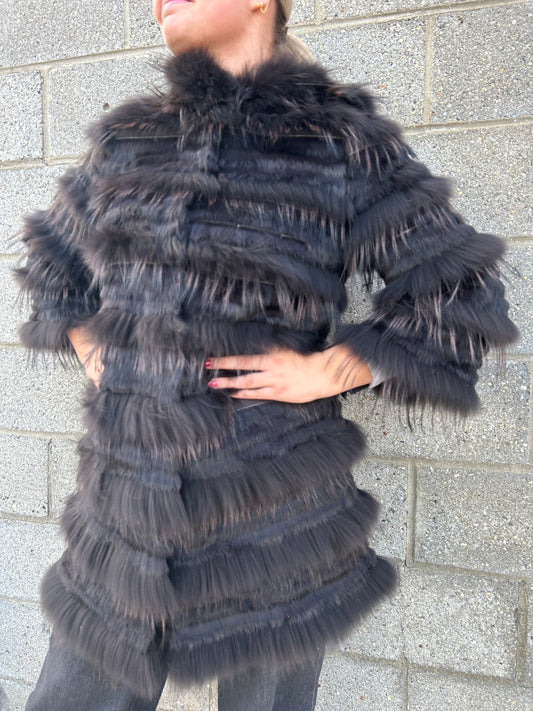 LINDA RICHARDS REX RABBIT FUR COAT