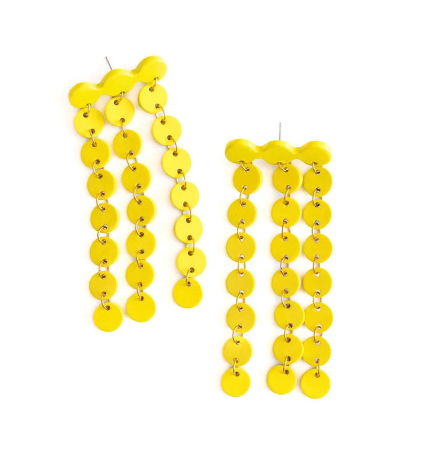 SUNSHINE TIENDA CASCADING SHIELD EARRINGS