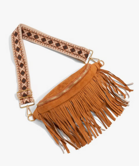 EMBELLISH FRINGE CROSSBODY SLING