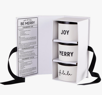 SANTA BARBARA BLACK HOLIDAY DIP BOWL BOX
