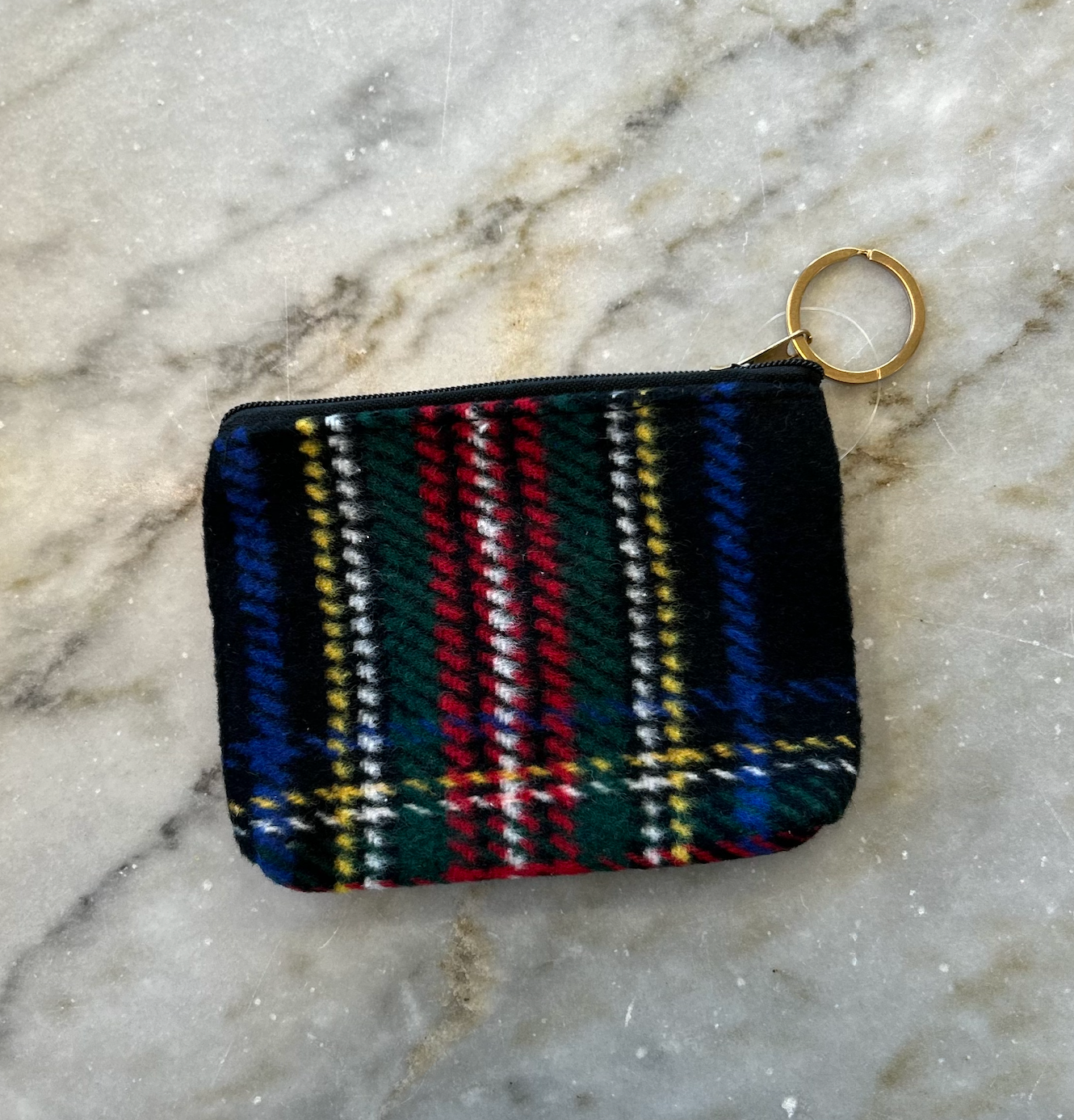 GOLDEN STELLA TARTAN PATTERN POUCH