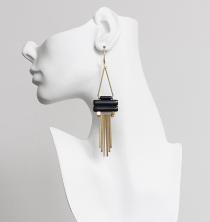 DAVID AUBREY BLACK MAGNESITE EARRINGS