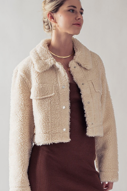 FASHION WEEK FAUX SHERPA JACKET