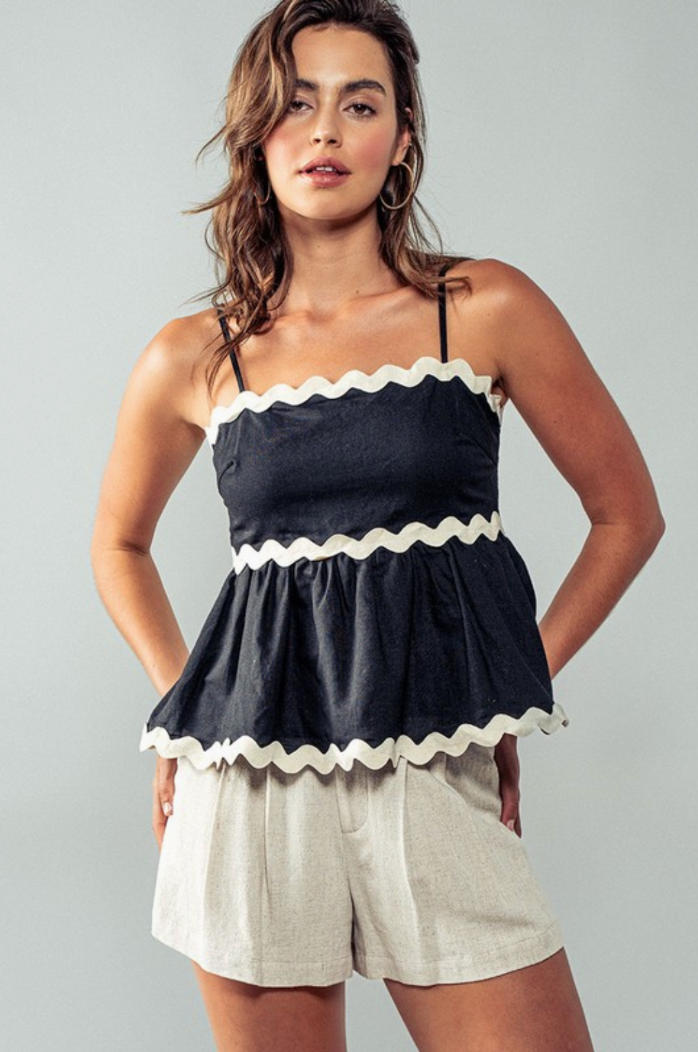 FASHION WEEK RIC RAC PEPLUM TANK