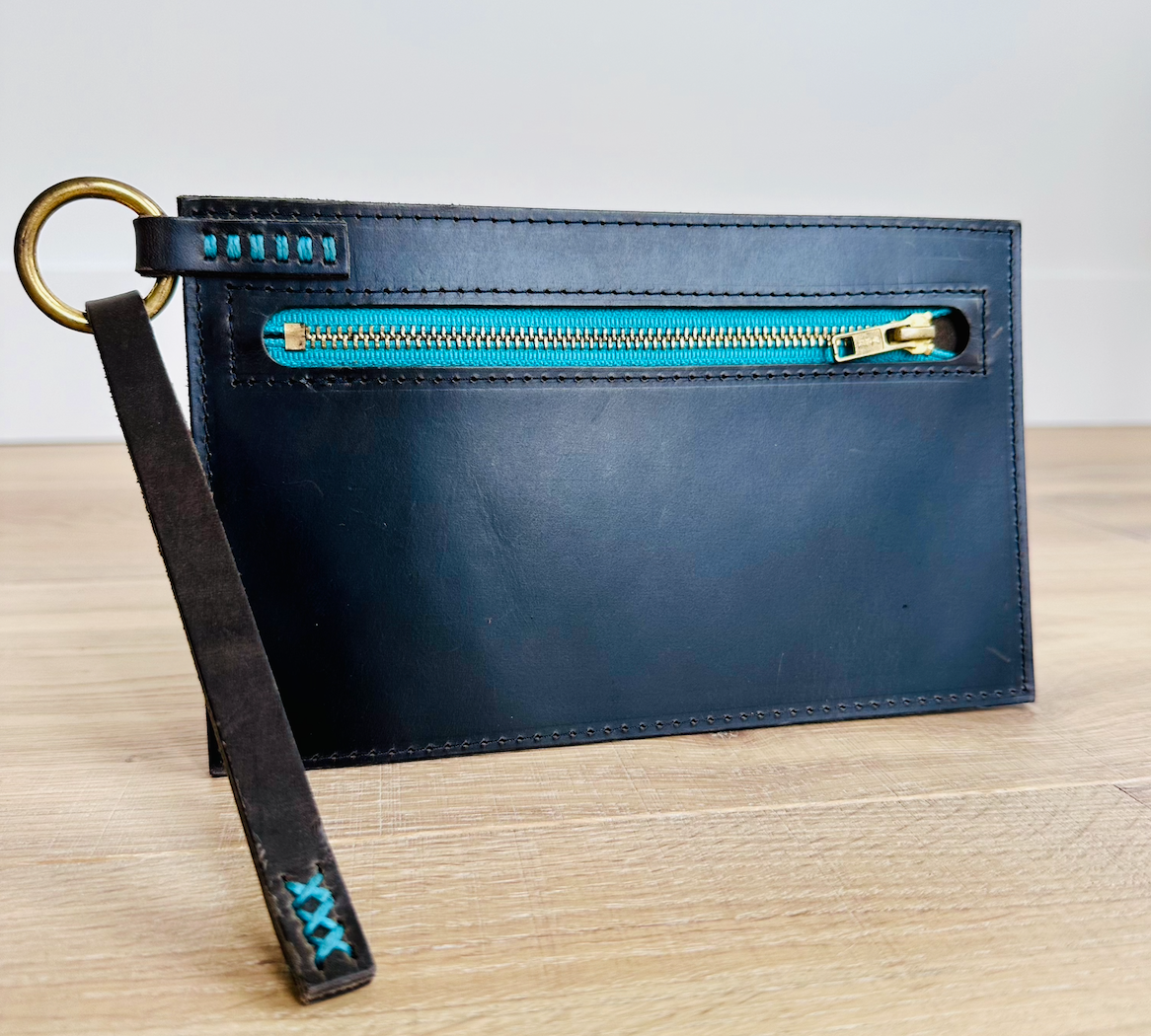 WOLF LEATHER CLUTCH