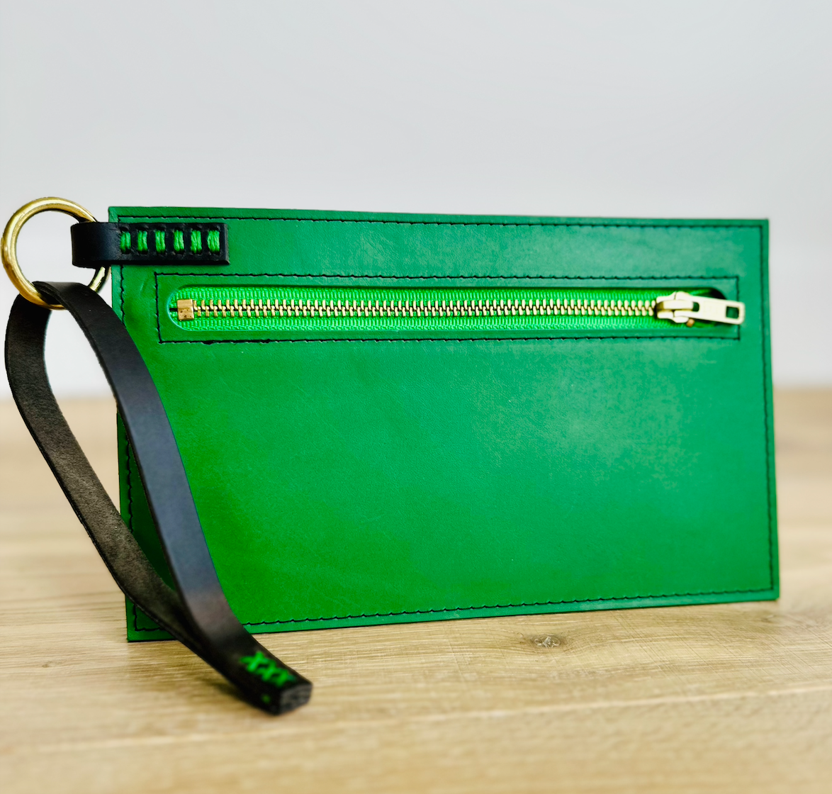 WOLF LEATHER CLUTCH