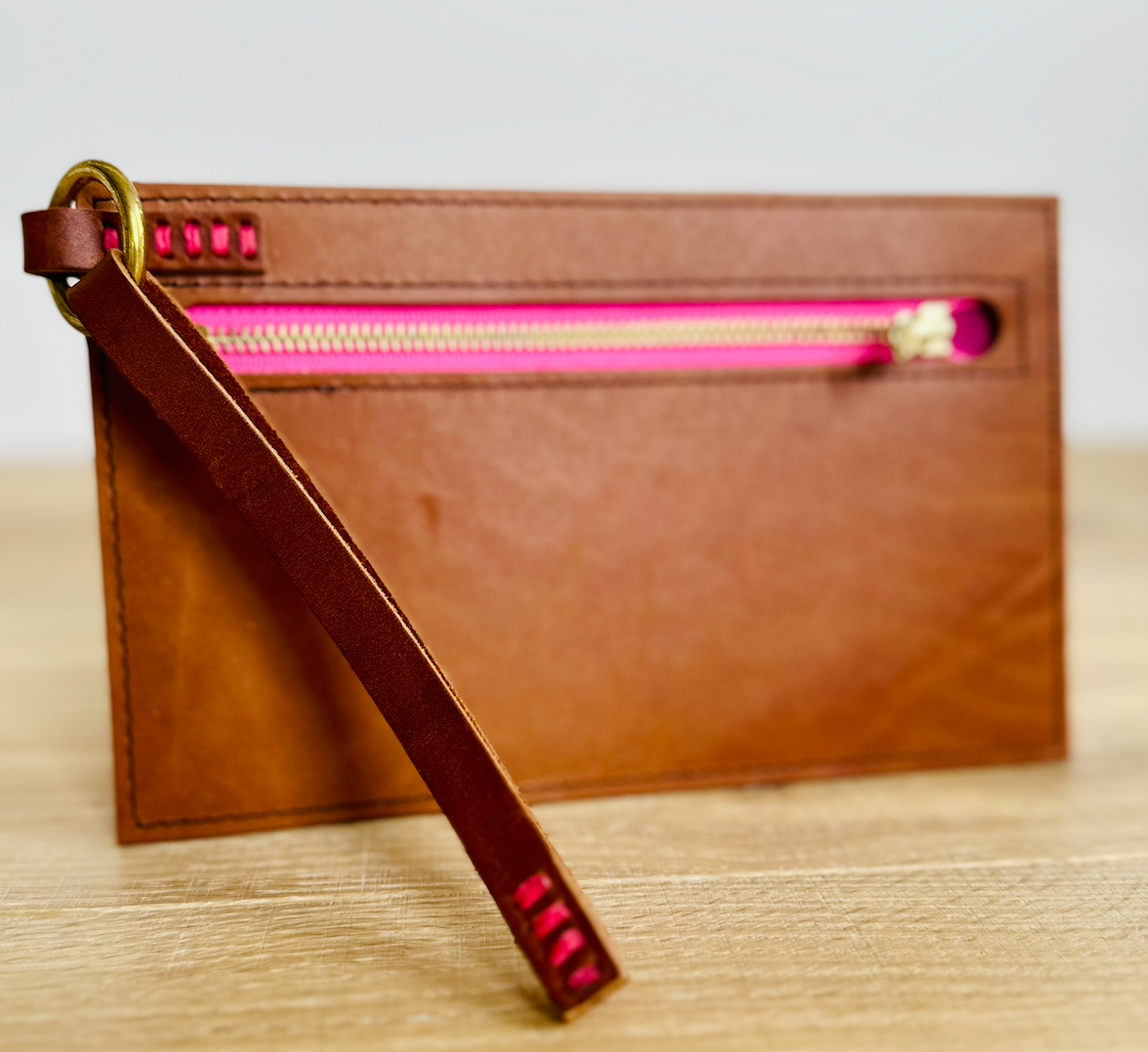 WOLF LEATHER CLUTCH