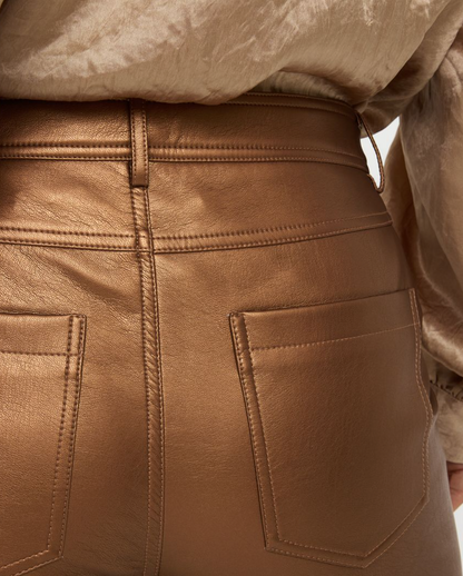 ESQUALO BRANDY FAUX LEATHER PANTS