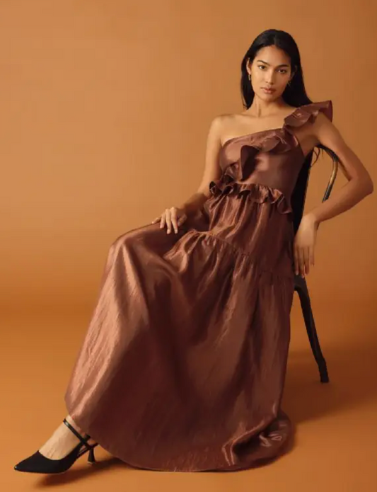 FLYING TOMATO ONE SHOULDER MAXI DRESS