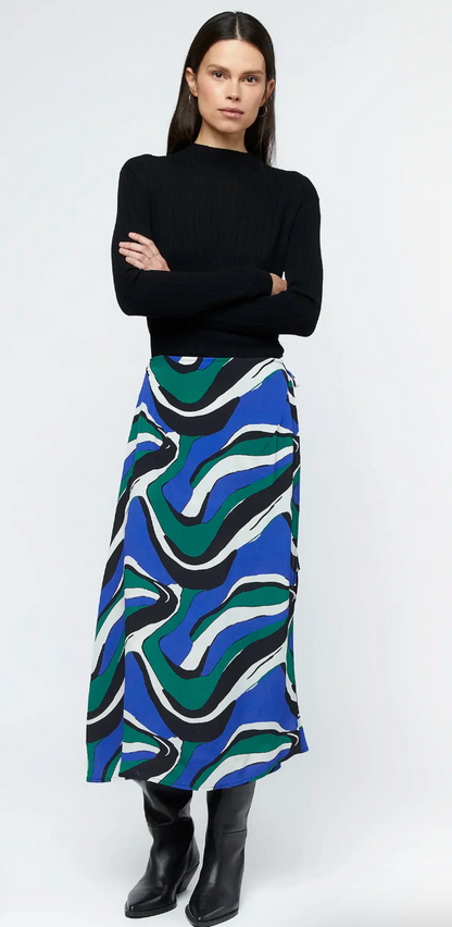 WILD PONY TIGER PRINT MIDI SKIRT