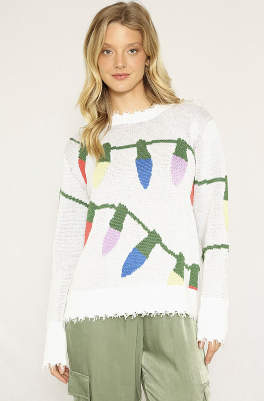 MISS SPARKLING CHRISTMAS LIGHTS SWEATER