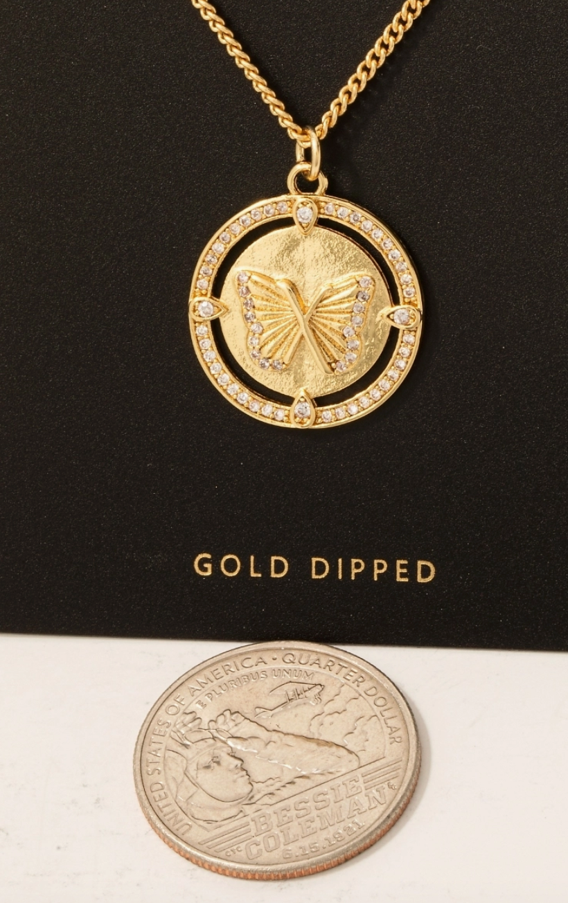 COLUMBUS BUTTERFLY PENDANT NECKLACE