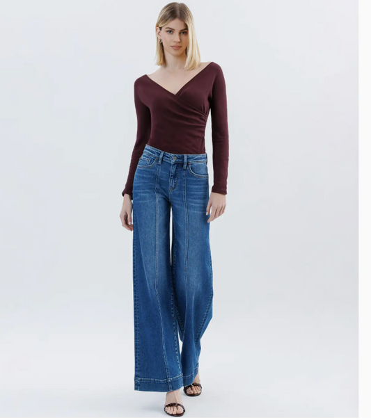 FLYING MONKEY TRACEY WIDE LEG JEANS