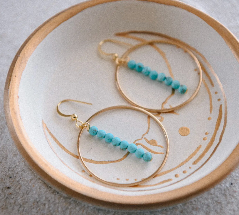 CECELIA DESIGNS JEWELRY DROP HOOP EARRINGS