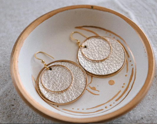 CECELIA DESIGNS JEWELRY LEATHER EARRINGS