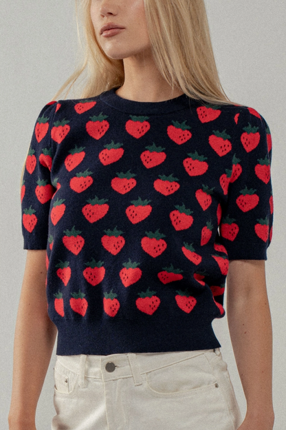 FASHION WEEK STRAWBERRY SHORTY TOP