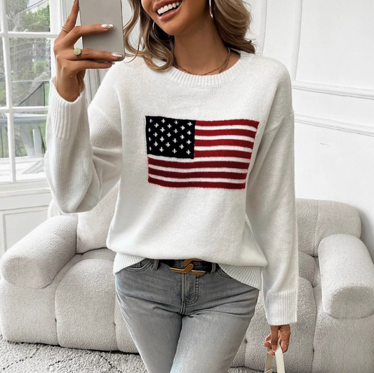 HIDDEN BRAND AMERICAN FLAG SWEATER