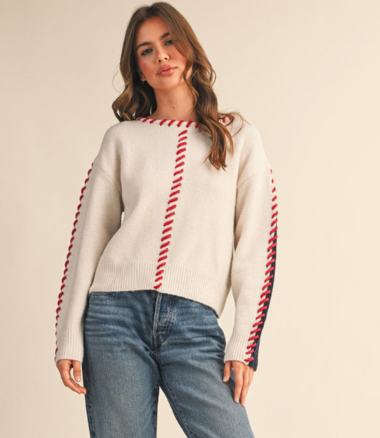&MERCI BRIE WHIPSTITCH SWEATER