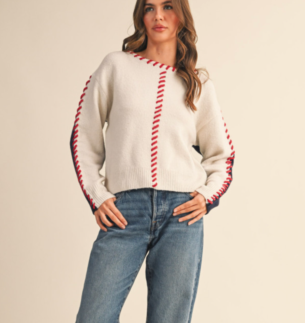 &MERCI BRIE WHIPSTITCH SWEATER