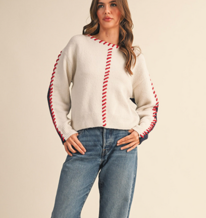 &MERCI BRIE WHIPSTITCH SWEATER