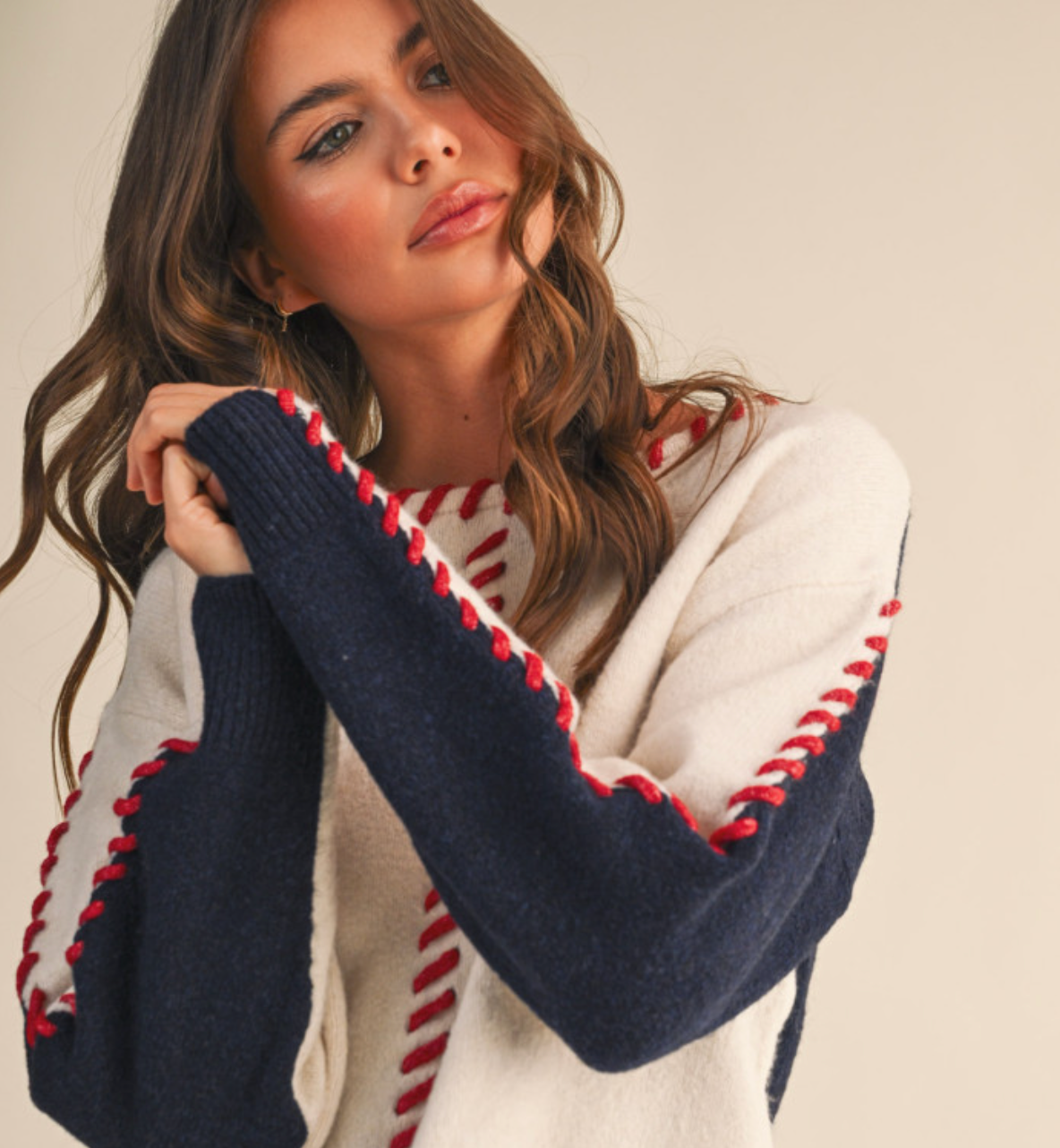 &MERCI BRIE WHIPSTITCH SWEATER