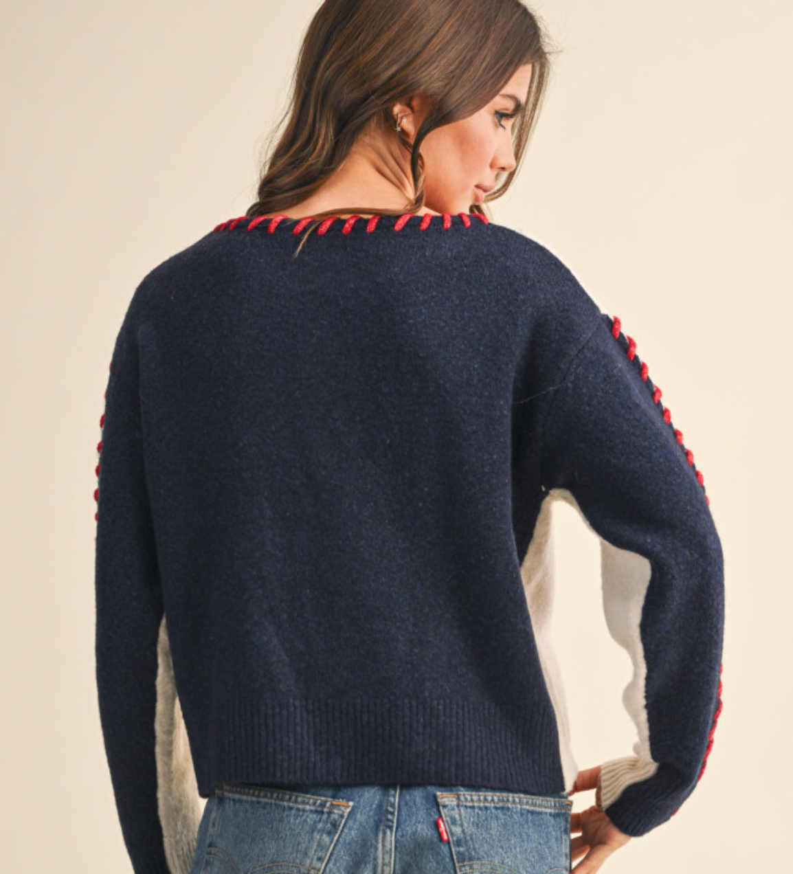 &MERCI BRIE WHIPSTITCH SWEATER