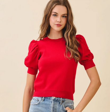 TCEC VIVI PUFFED SLEEVE TOP