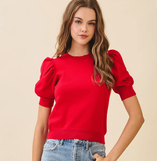 TCEC VIVI PUFFED SLEEVE TOP