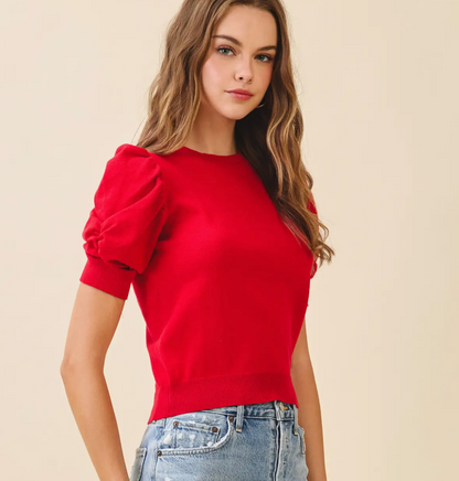TCEC VIVI PUFFED SLEEVE TOP