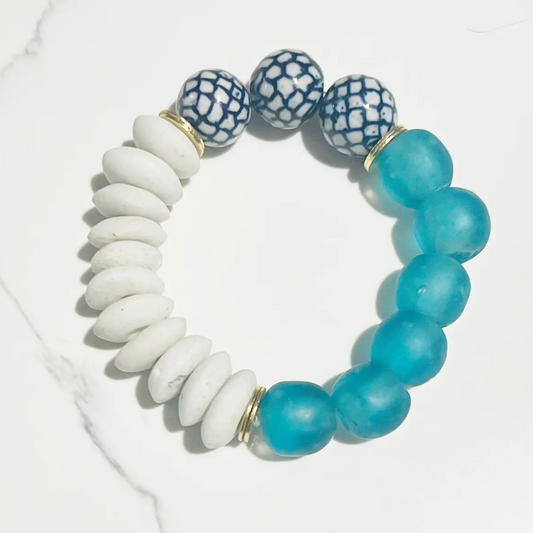 GENTRY BY JENNA GEORGIA BLUE CERAMIC CHINOISERIE BRACELET