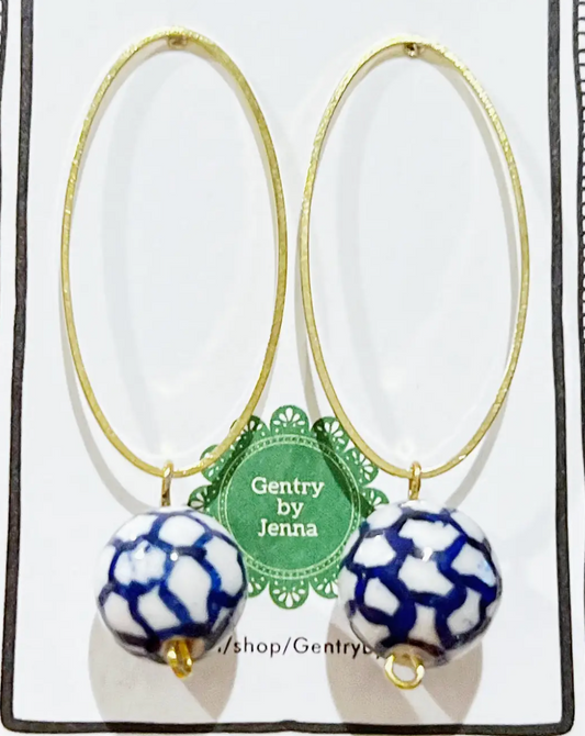 GENTRY BY JENNA BRASS AND SASS OVAL EARING