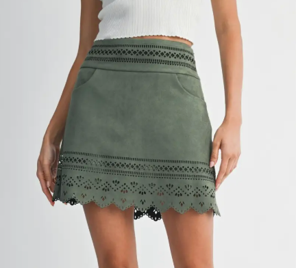 CAMELLIA OLIVE YOU SKIRT