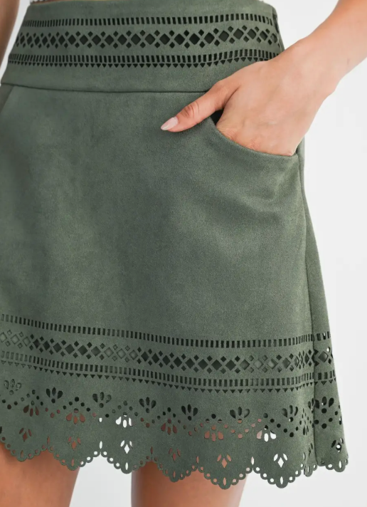 CAMELLIA OLIVE YOU SKIRT