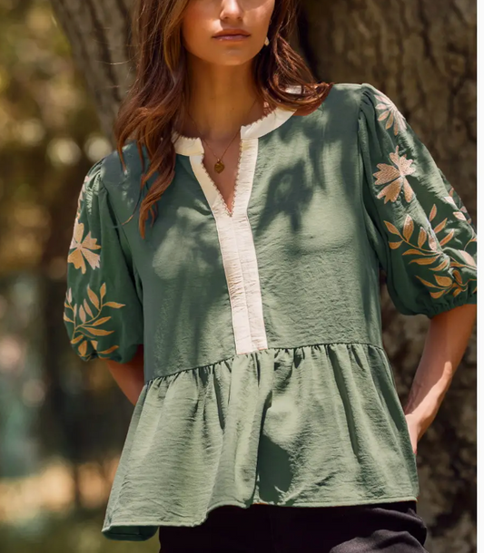 ODDI PIXIE PEPLUM BLOUSE