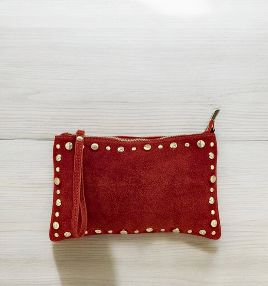 ITALIAN'S LEATHER STUDDED HANDBAG