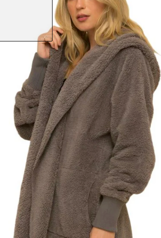 HEM & THREAD TEDDY BEAR CARDIGAN