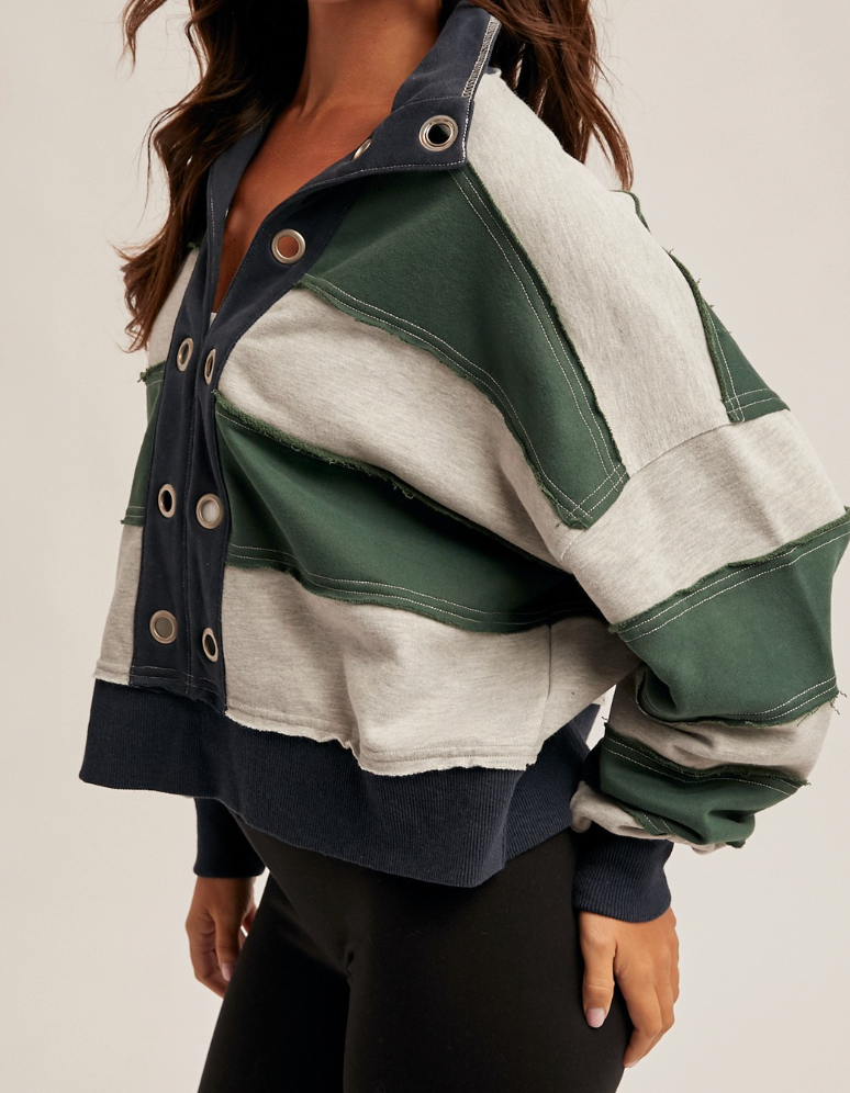 HEM & THREAD GREEN BEAN CROP PULLOVER