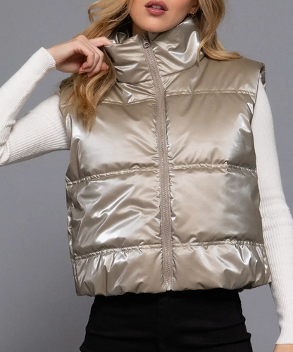 ACTIVE B  GLOSS PUFFER VEST